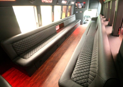 Limo Coach 22 Passenger Turtle Top Full Interior View